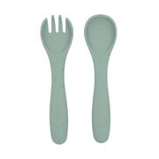Set complet din silicon pentru mesele bebelusului, 5 piese, Platinum Sage Green