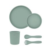 Set complet din silicon pentru mesele bebelusului, 5 piese, Platinum Sage Green