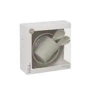 Set complet din silicon pentru mesele bebelusului, 5 piese, Platinum Sand
