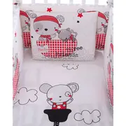 Set lenjerie pentru patut bebelusi, 6 piese, bumbac 100% ranforce premium, Kikka Boo, Pirates