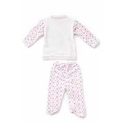 Set nou nascut fetita 5 piese roz bumbac cu iepurasi bluza pantaloni caciulita trpb0198