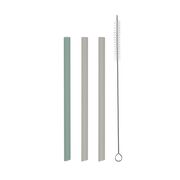 Set paie din silicon cu perie de curatare pentru reutilizare sigura, Platinum Sage Green