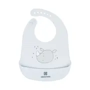 Baveta din silicon moale cu buzunar pentru bebelusi si copii, Blue