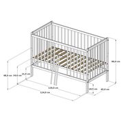 Patut 2 In 1 Lumi Casmir 120x60 Cm Din Lemn, 3 Niveluri Somiera, Trepte Detasabile + Bariera Transformare Pjblumibc-n