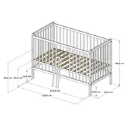 Patut 2 In 1 Lumi Casmir 120x60 Cm Din Lemn, 3 Niveluri Somiera, Trepte Detasabile + Bariera Transformare Pjblumibc-n