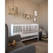 Patut 2 In 1 Pure Alb 120x60 Cm Din Lemn, 3 Niveluri Somiera, Trepte Detasabile + Bariera Transformare Pjbgrzesbw