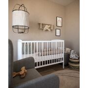 Patut 2 In 1 Pure Alb 120x60 Cm Din Lemn, 3 Niveluri Somiera, Trepte Detasabile + Bariera Transformare Pjbgrzesbw