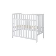 Patut Din Lemn Bambi Alb 100a 50 Cm Laterala Culisanta    Roti Cu Blocare    Protectie Silicon Pentru Dentitie    En 716-1 Pjbbambi_w