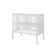 Patut Din Lemn Bambi Alb 100a 50 Cm Laterala Culisanta    Roti Cu Blocare    Protectie Silicon Pentru Dentitie    En 716-1 Pjbbambi_w