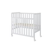 Patut Din Lemn Bambi Alb 100a 50 Cm Laterala Culisanta    Roti Cu Blocare    Protectie Silicon Pentru Dentitie    En 716-1 Pjbbambi_w