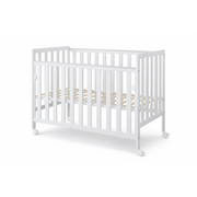 Patut Din Lemn Bambi Alb 120a 60 Cm Laterala Culisanta    Roti Cu Blocare    Protectie Silicon Pentru Dentitie    En 716-1 Pjbbambi120_w