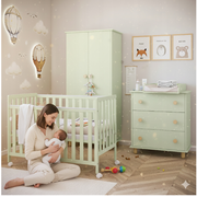 Patut Din Lemn Bambi Menta 120a 60 Cm Laterala Culisanta    Roti Cu Blocare    Protectie Silicon Pentru Dentitie    En 716-1 Pjbbambi120_m