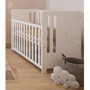 Patut Din Lemn Pasarele Alb 120a 60 Cm Laterala Culisanta    Protectie Silicon Pentru Dentitie    En 716-1 Pjbptaszki_w