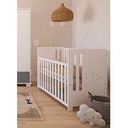 Patut Din Lemn Pasarele Alb 120a 60 Cm Laterala Culisanta    Protectie Silicon Pentru Dentitie    En 716-1 Pjbptaszki_w