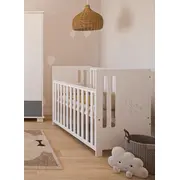 Patut Din Lemn Pasarele Alb 120a 60 Cm Laterala Culisanta    Protectie Silicon Pentru Dentitie    En 716-1 Pjbptaszki_w