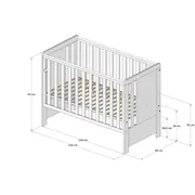 Patut Din Lemn Pasarele Alb 120a 60 Cm Laterala Culisanta    Protectie Silicon Pentru Dentitie    En 716-1 Pjbptaszki_w