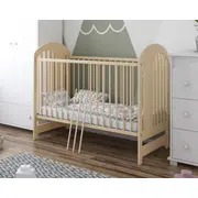 Patut Din Lemn Pentru Copii Tymon Natur 120a 60 Cm Somiera Reglabila    3 Bare Laterale Detasabile    Design Modern    0,  4 Ani Pjbtymon_n