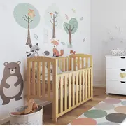 Patut Din Lemn Tobi Natural 100a 50 Cm Laterala Culisanta    Roti Cu Blocare    Protectie Silicon Pentru Dentitie    En 716-1 Pjbtobi_n