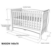 Patut Evolutiv 140x70 Cm Serenity 3in1 ,   Pat Bebe + Junior + Pat Prescolar, Somiera Reglabila Pjbmason140_w