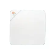Prosop cu gluga pentru bebelusi, 100% bumbac, 90x90 cm, Alb-Blue