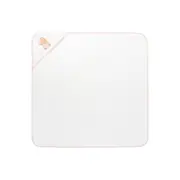 Prosop cu gluga pentru bebelusi, 100% bumbac, 90x90 cm, Alb-Roz