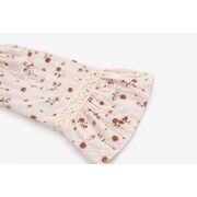 Rochita bebe fetita eleganta cu imprimeu floral guler rotund si dantela delicata trpb0212