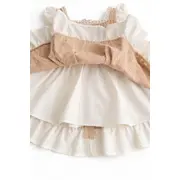 Rochita fetita bej crem eleganta cu fundita broderie premium bebelusi copii trpb0221