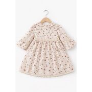 Rochita fetita eleganta cu imprimeu floral guler rotund si maneci evazate trpb0211