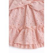 Rochita fetita roz broderie eleganta cu fundita design premium bebelusi copii trpb0220