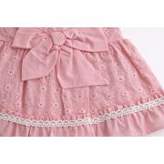 Rochita fetita roz eleganta cu fundita broderie dantela premium bebelusi copii trpb0223