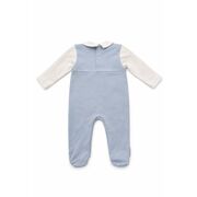 Salopeta bebelusi baiat albastra bumbac eleganta cu guler body integrat trpb0208