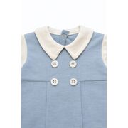 Salopeta bebelusi baiat albastra bumbac eleganta cu guler body integrat trpb0208