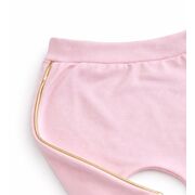 Set bebe fetita 5 piese roz queen bumbac bluza pantaloni caciula bavetica elegant trpb0216