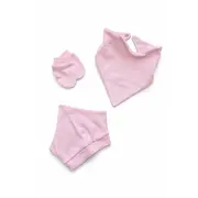 Set bebe fetita 5 piese roz queen bumbac bluza pantaloni caciula bavetica elegant trpb0216