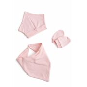 Set bebe fetita 5 piese roz queen bumbac bluza petrecuta pantaloni caciula bavetica trpb0217