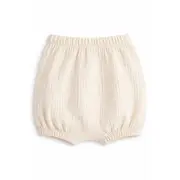 Set bebelusi fetita bluza maro cu broderie florala pantaloni scurti crem vara elegant trpb0225