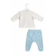 Set nou nascut baiat 5 piese elegant bumbac camasa pantaloni caciulita baveta trpb0202