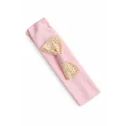 Set nou nascut fetita 3 piese roz bumbac elegant bluza cu dantela pantaloni cu botosei trpb0205