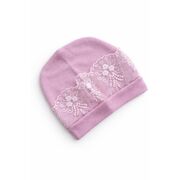 Set nou nascut fetita 5 piese lila bumbac dantela funda bluza pantaloni caciulita trpb0200