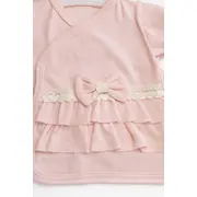 Set nou nascut fetita 5 piese roz bumbac bluza petrecuta pantaloni caciula bavetica trpb0218