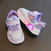 Adidasi sidefati cu luminite - purple hearts adtui11