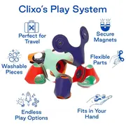 Clixo&reg; joc magnetic de construit - tiny & mighty - spatiul cosmic (9 piese)