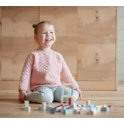 Jucarie din lemn, Cubika, Kit 50 de piese de constructie - Pastel