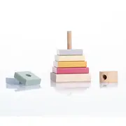 Jucarie din lemn, Cubika, Piramida 4 - Pastel