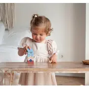 Jucarie din lemn, Cubika, Set constructii Turn 8 piese - Pastel