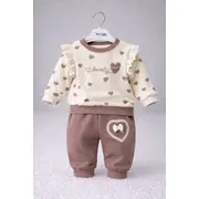 Set 2 piese bluzita cu pantalonasi cu inimioare bpe10218-1-29