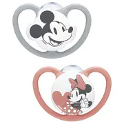 Suzeta NUK Space Disney Mickey Daisy Silicon M3 18-36 luni, Set 2 bucati