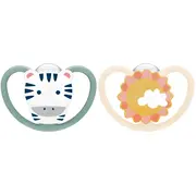 Suzeta Nuk Space Silicon M2 6-18 luni, Set 2 bucati, Zebra