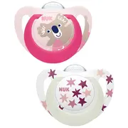 Suzeta Nuk Star Day  Night Silicon M3 18-36 luni, Set 2 bucati, Koala