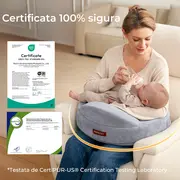 Perna alaptare Momcozy Exclusive din spuma cu memorie Grey